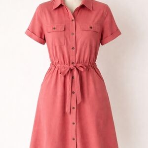 Croft & Barrow Coral Button-Front Dress